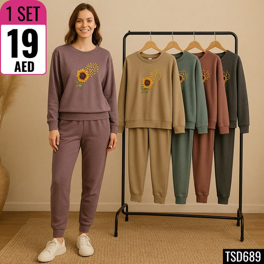ROUND NECK  Sweatshirt & Jogger Set - TSD689