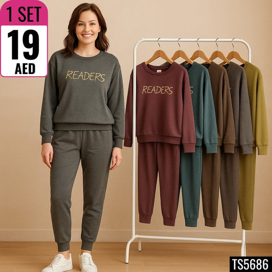 ROUND NECK  Sweatshirt & Jogger Set - TSD686