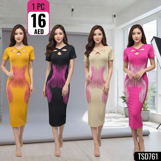 Stylish bodycon midi dress - TSD761