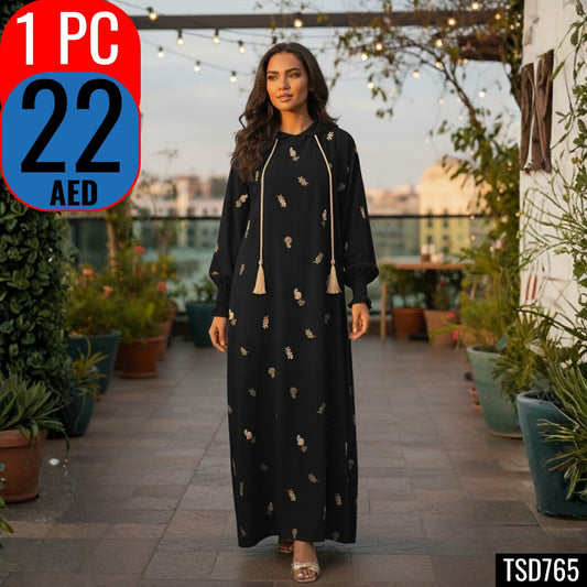 Elegant green hooded maxi dress - TSD765