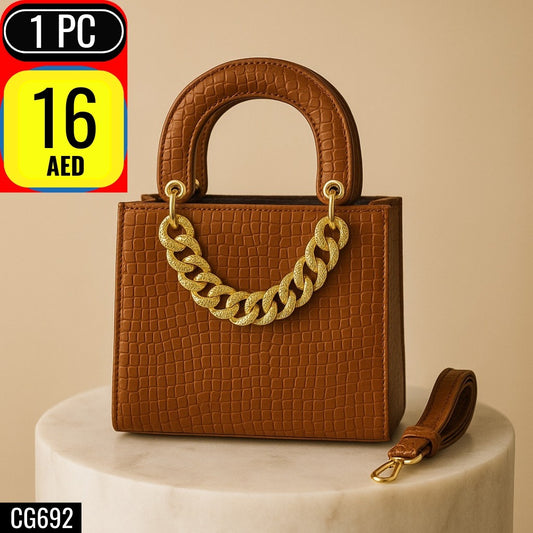 Elegant textured handbag with a luxurious gold chain - TSD692