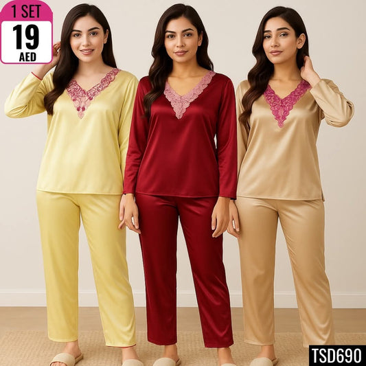 Elegant 2-piece satin nightwear set - TSD690