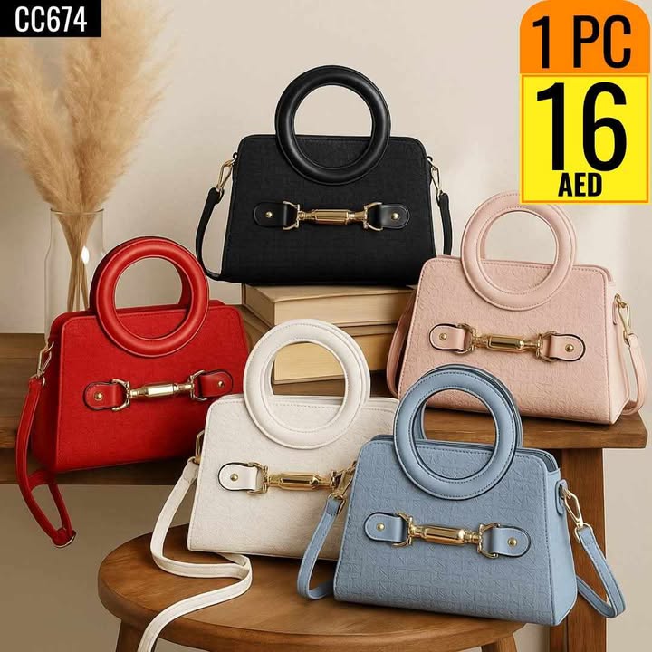 Elegant round-handle handbag - TSD674