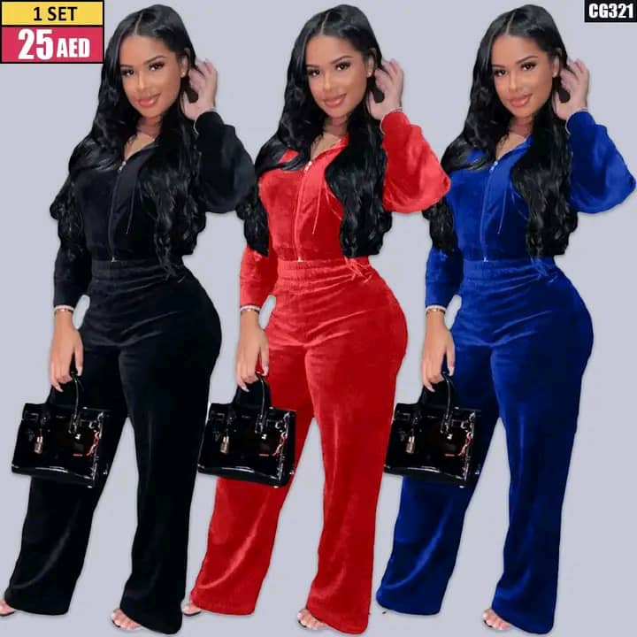 women’s velvet tracksuit set - TSD321
