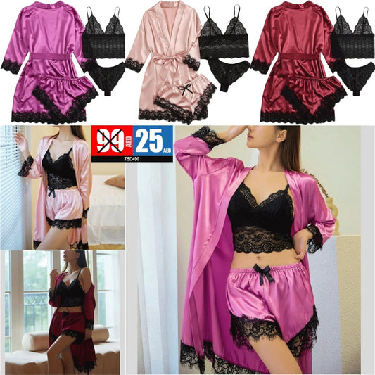 luxurious satin nightwear set -TSD490