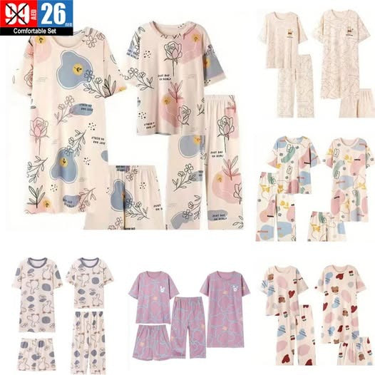 Women’s Printed comfortable 4in1 Pajama Set