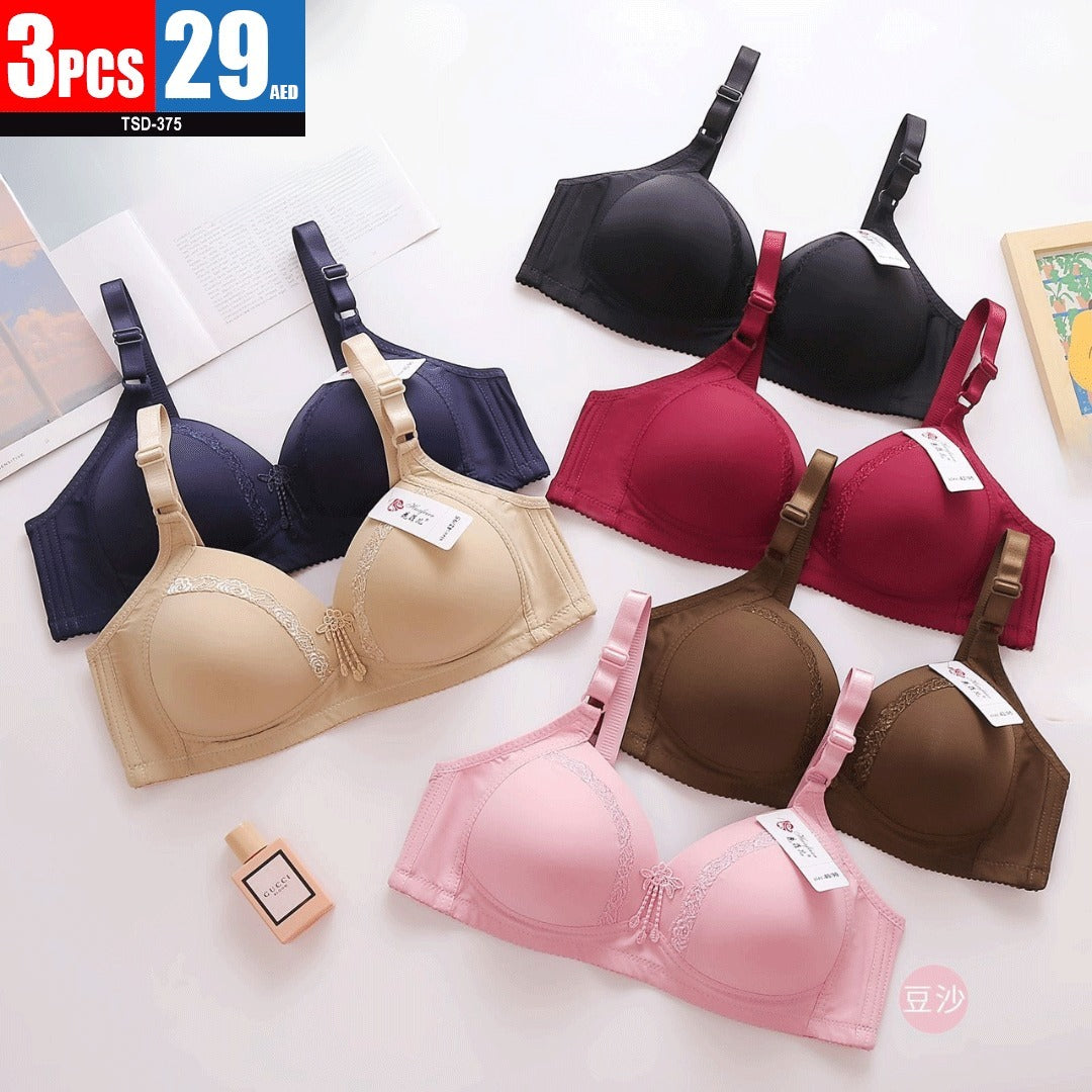 Luxurious Lace-Trimmed Bra Set - TSD375