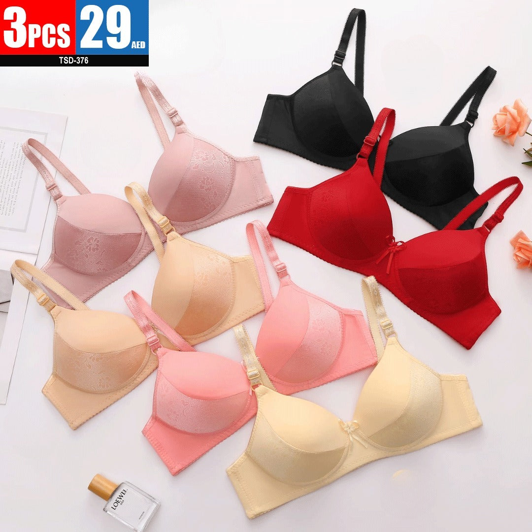 Soft Lace-Accented Bra Set - TSD376