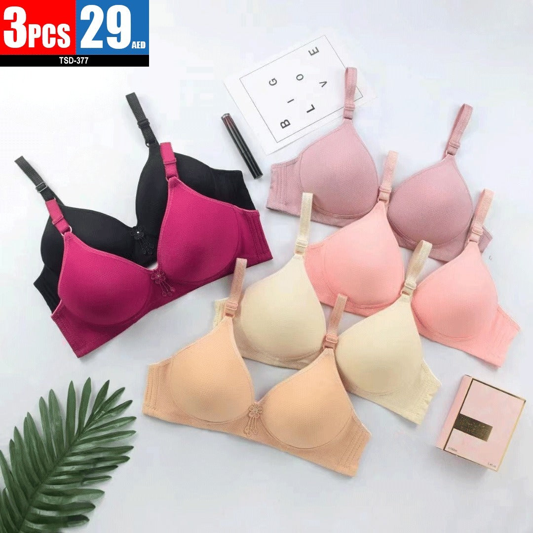 Comfortable Floral-Accented Bra Set - TSD377