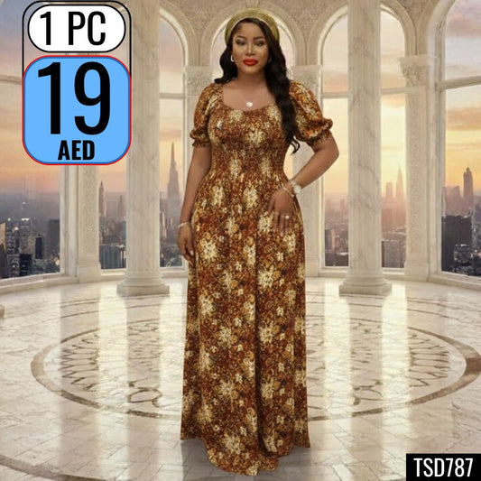 (Elegant Floral Maxi Dress) - TSD787