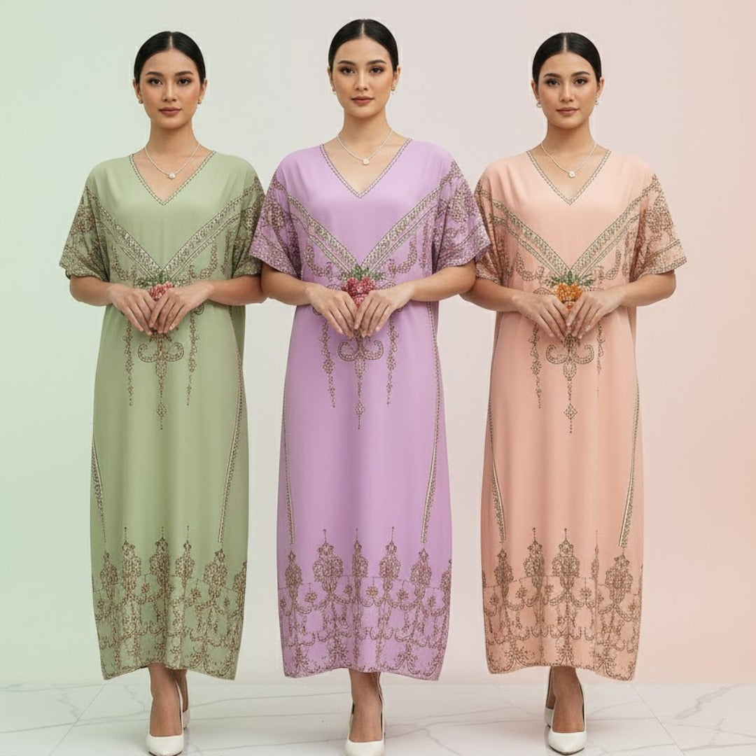 Embroidered kaftan dress - TSD789