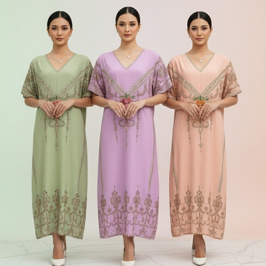 Embroidered kaftan dress - TSD789