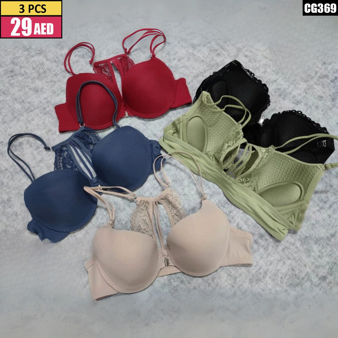 Lace Design Padded Bra Set - TSD369