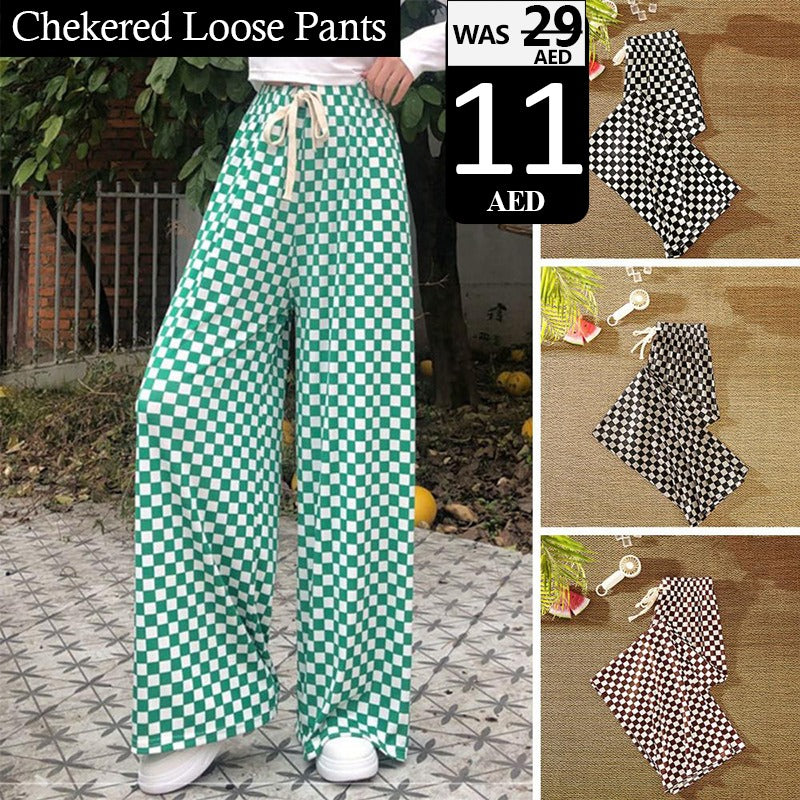 Checkered Loose Pants