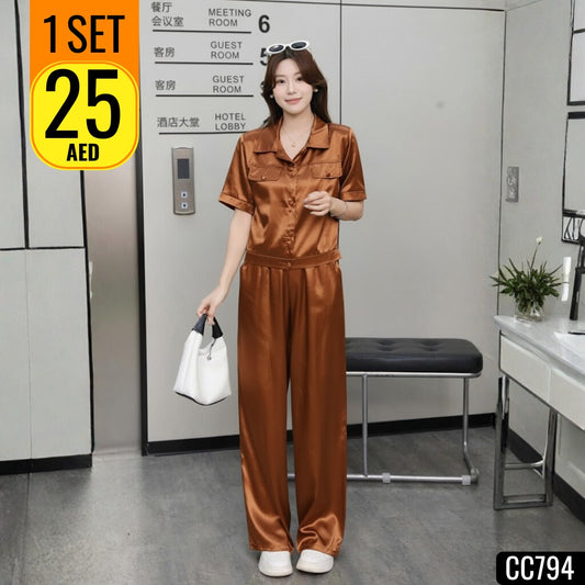 Two-piece satin set - CC794