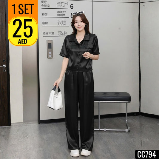 Two-piece satin set - CC794