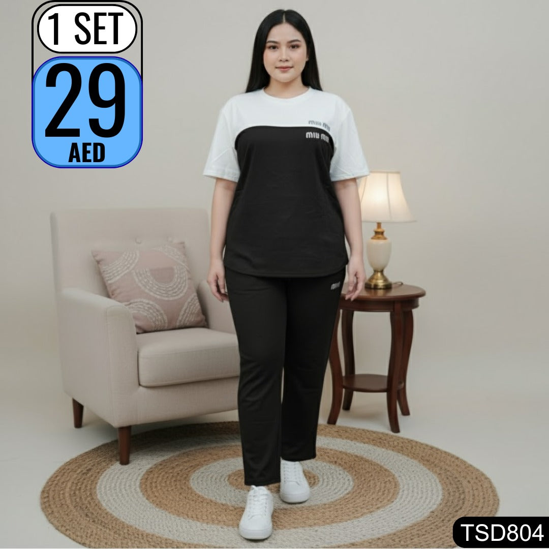 Two-Tone Casual Lounge Set - TSD804