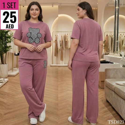 Women’s Plus-Size Cute Bear Print Lounge Set – TSD823