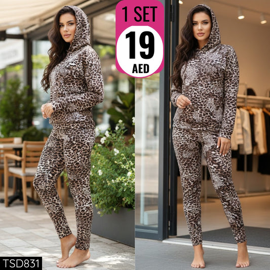 ✨ Leopard Printed Hoodie &amp; Jogger Set – Stylish • Cozy • Trendy ✨ - TSD831