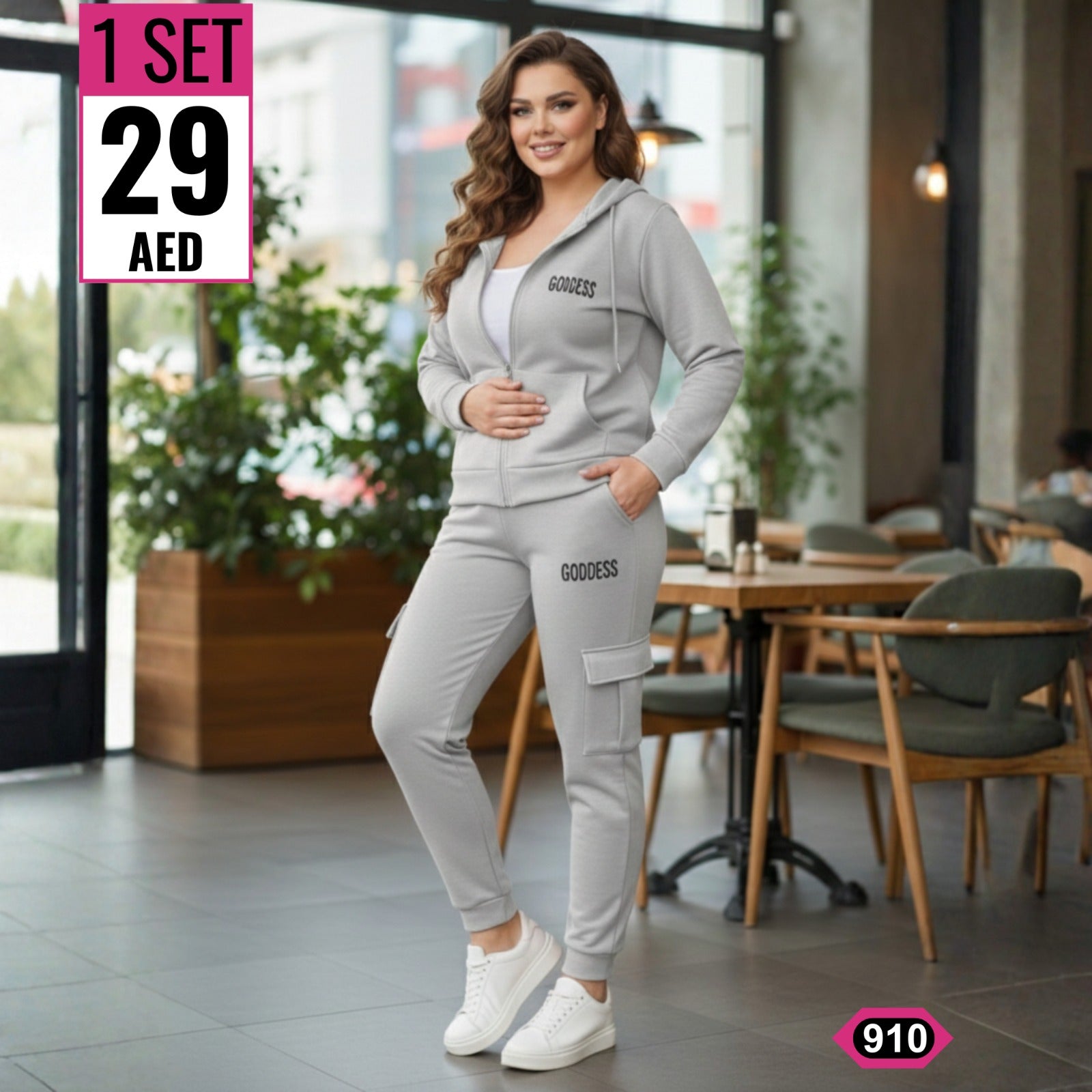 Women’s Premium 2-Piece Hoodie Tracksuit Set - TSD910