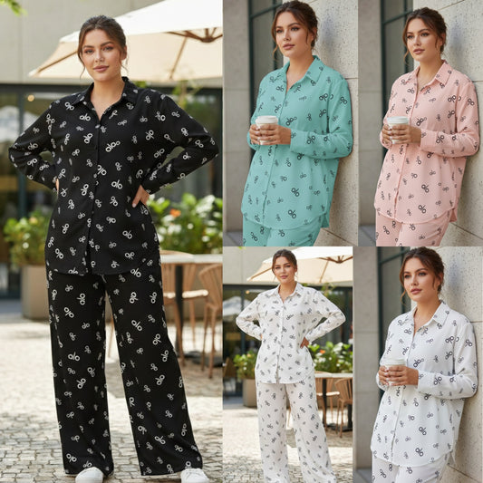 Printed Lounge Wear Set – Premium Comfort Edition - TSD 916