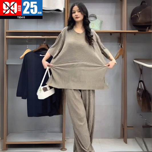 Elegant Pleated Co-Ord Set for Women - tsd415