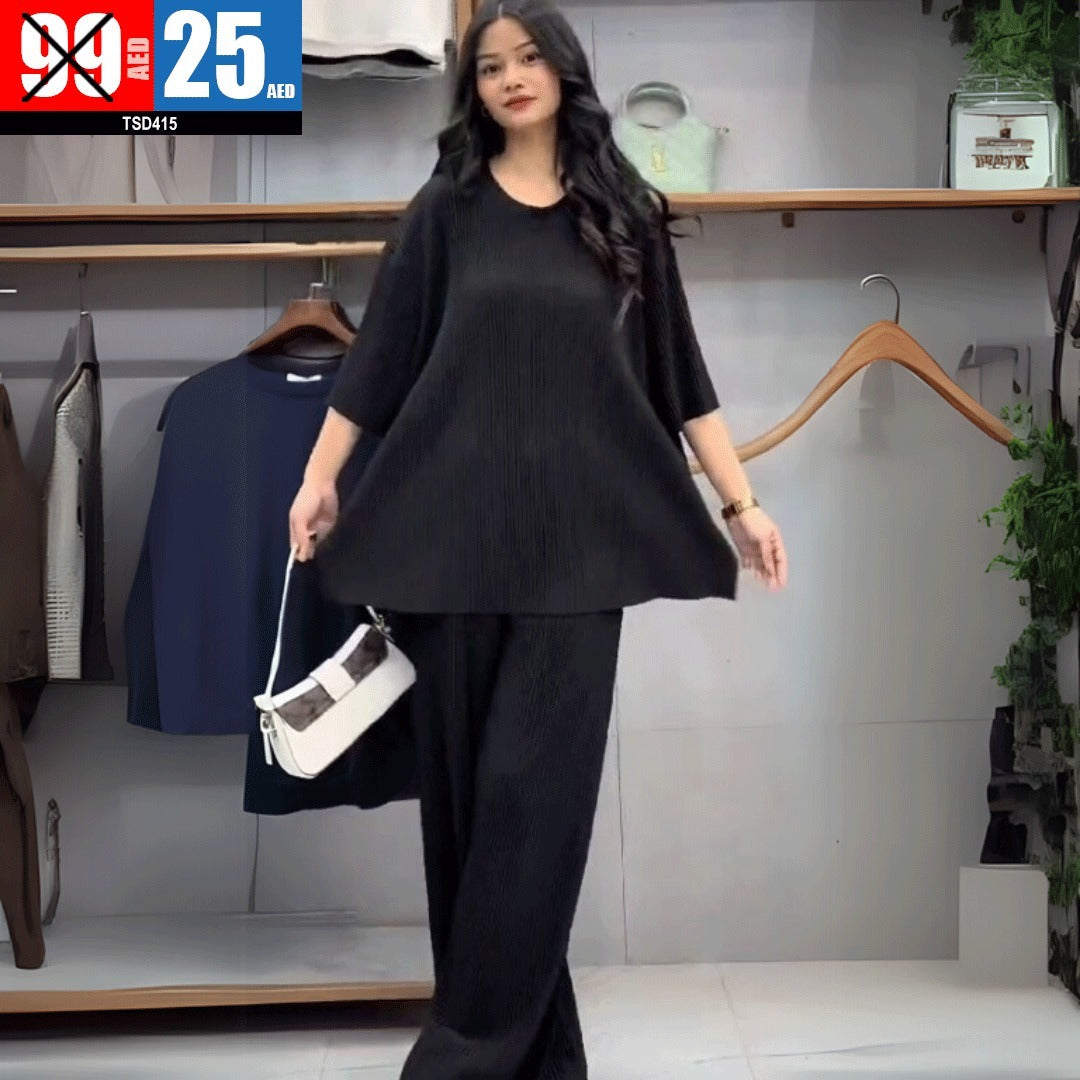 Elegant Pleated Co-Ord Set for Women - tsd415