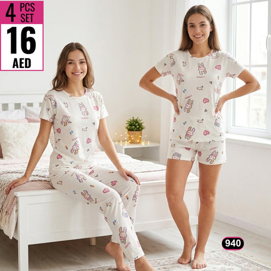 Women’s Cute Printed Pajama Set –  940