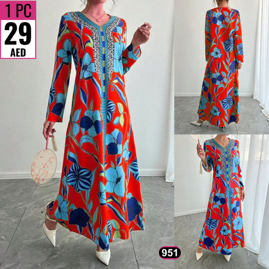 Elegant Floral Maxi Dress – Code 951