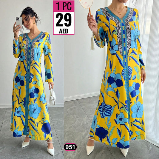 Elegant Floral Maxi Dress – Code 951