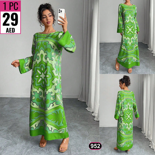 Luxury Printed Maxi Dress – Code 952