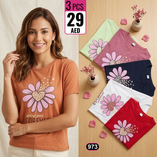 Women’s Floral Graphic T-Shirt – Style  973