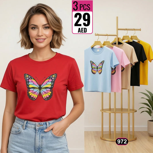 Women’s Butterfly Graphic T-Shirt – Style 972