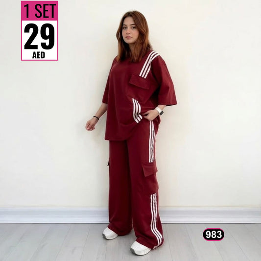 Women’s Oversized Sporty Co-ord Set (2-Piece) -  983