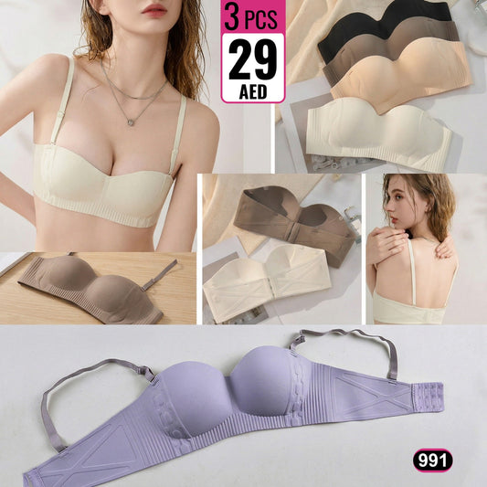 Strapless Seamless Push-Up Bra Set - 991