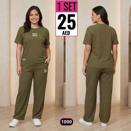 Premium Ribbed Lounge Wear Set (2-Piece) – 1000
