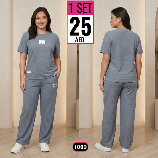 Premium Ribbed Lounge Wear Set (2-Piece) – 1000