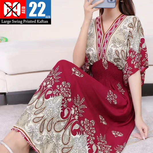 Women's Large Swing Printed Kaftan – CC123