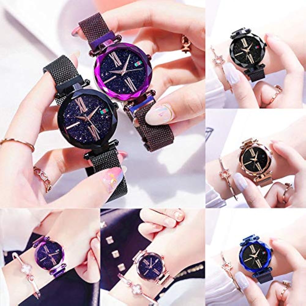 4-piece set of fashionable magnetic women's watches