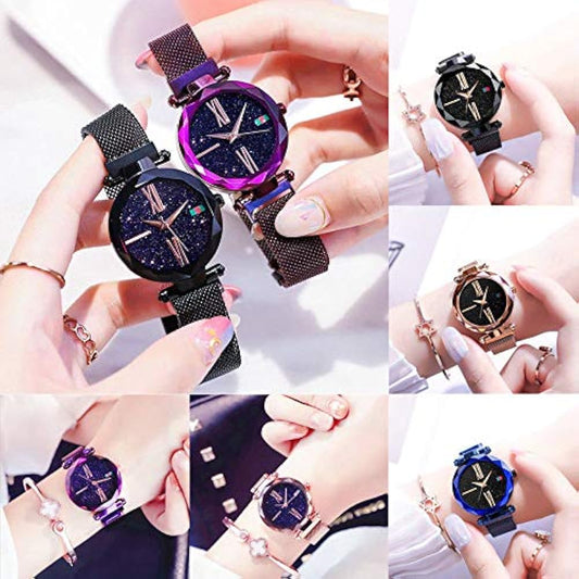 4-piece set of fashionable magnetic women's watches