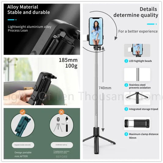 Bluetooth Selfie Stick and Tripod