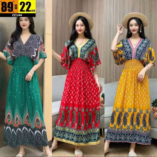 Boho Chic Printed Maxi Dress - CC144