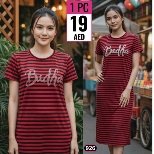 Women’s Casual Striped T-Shirt Dress - TSD926