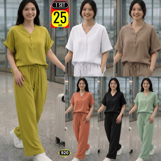 Women’s Casual Travel Co-Ord Set - 920